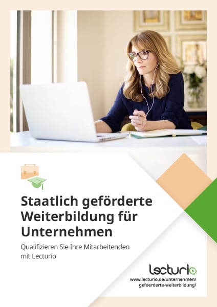 Lecturio-Broschüre zur staatlich geförderten Weiterbildung für Unternehmen