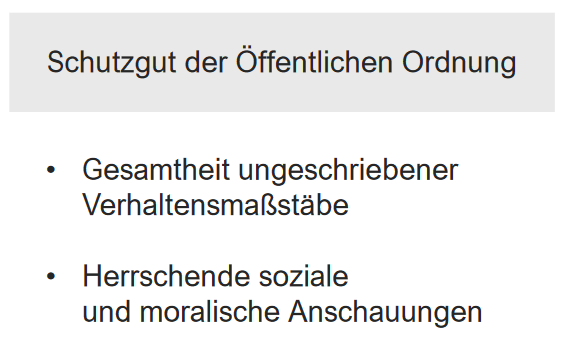 Öffentliche Ordnung Generalklausel